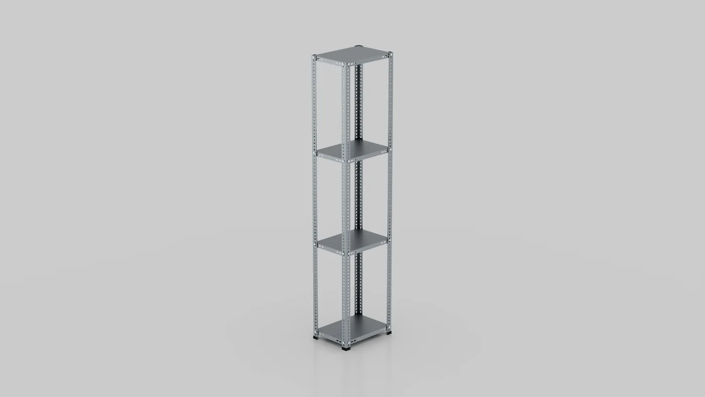 31 cm derinlik galvaniz çelik raf