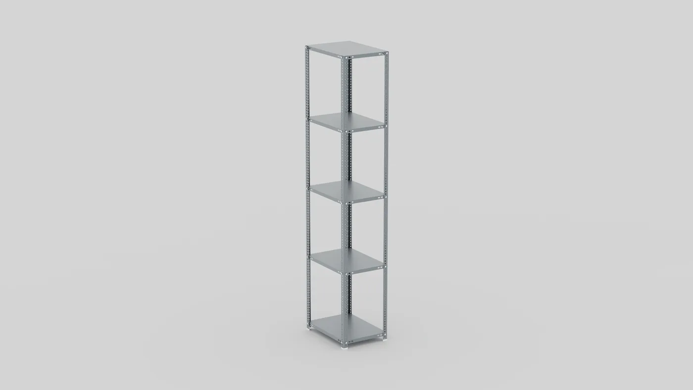 Çelik raf 200×60×43 cm 5 raflı galvaniz