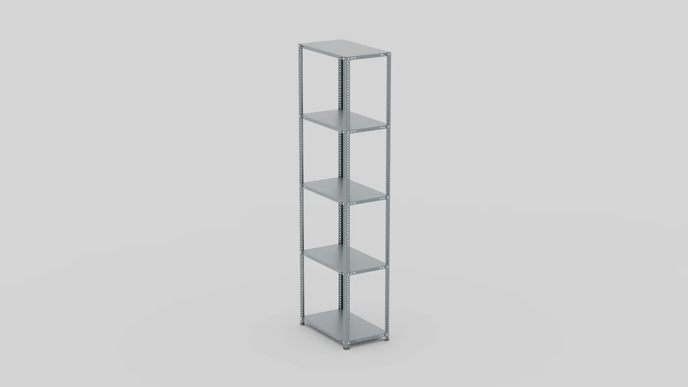 Çelik raf 200×75×43 cm 5 raflı galvaniz