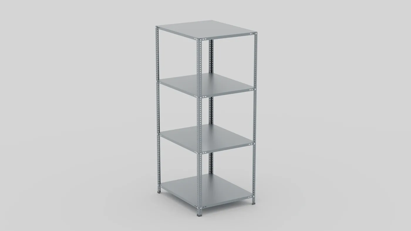 Çelik raf 200×93×75 cm 4 raflı galvaniz