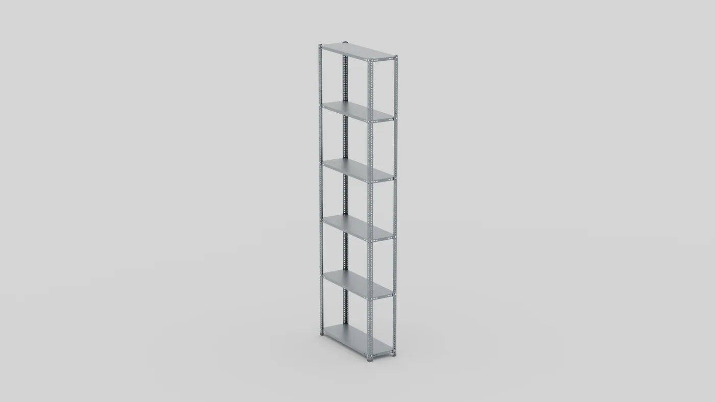 Çelik raf 300×93×31 cm 6 raflı galvaniz