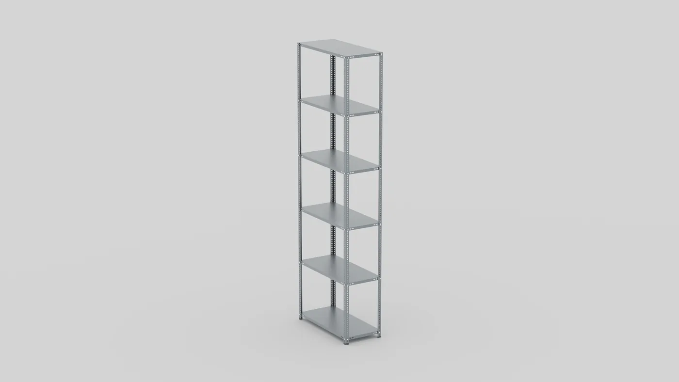 Çelik raf 300×93×43 cm 6 raflı galvaniz
