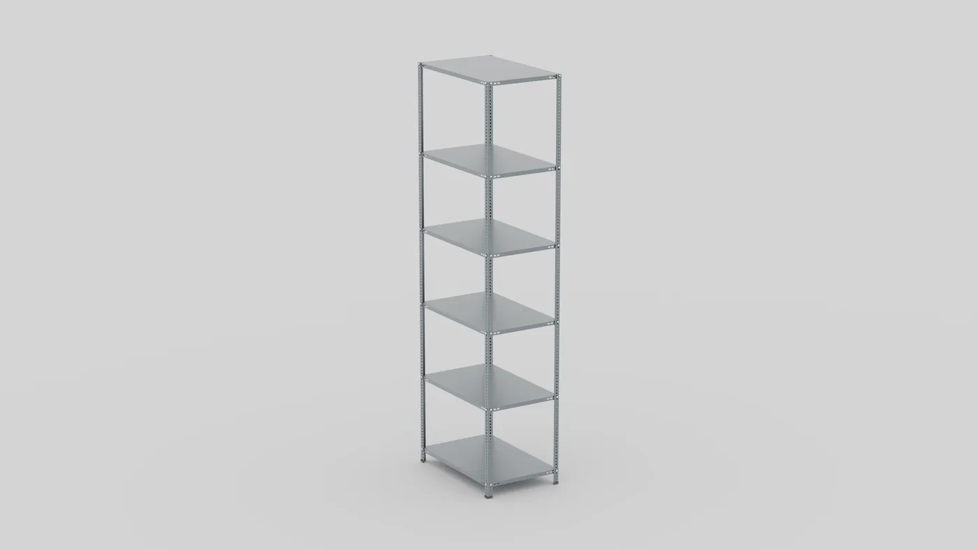 Çelik raf 300×93×59 cm 6 raflı galvaniz