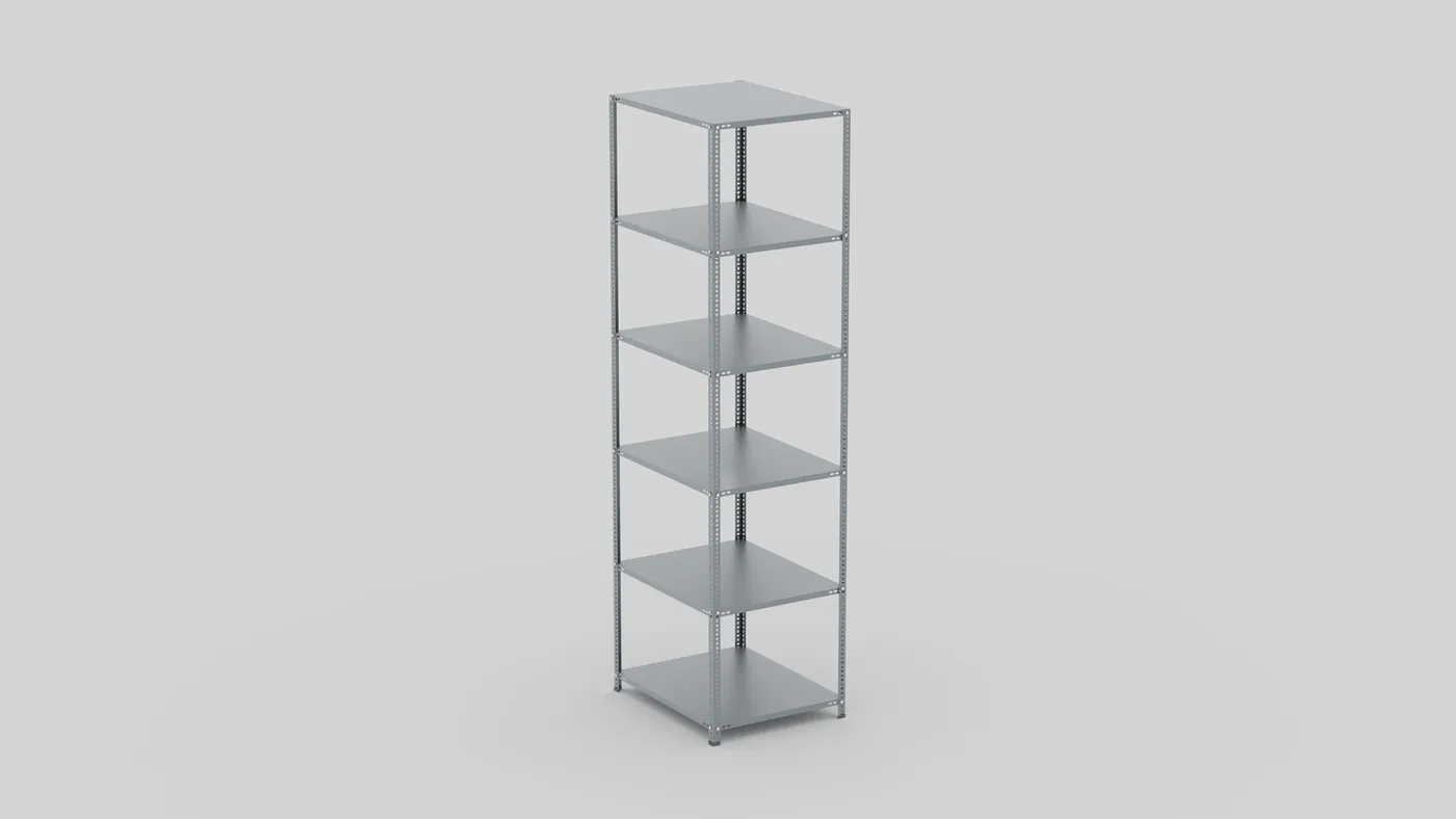 Çelik raf 300×93×75 cm 6 raflı galvaniz